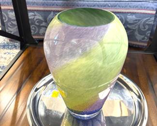 Multi color glass vase