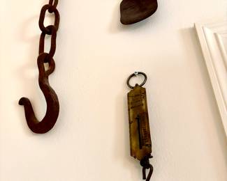 Assorted interesting tools and wall decor