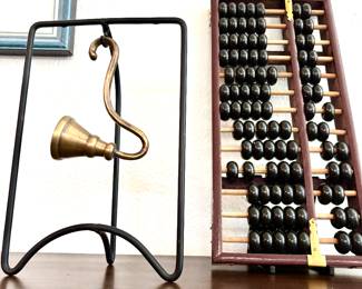 Hanging candle snuffer/Vintage wood abacus