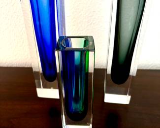 Murano style glass vases