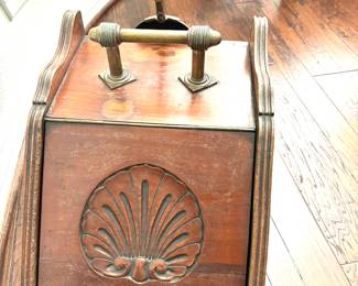Antique wood coal box