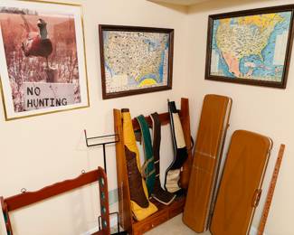 Gun cases and gun racks.