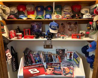 Huge collection of sports and racing memorabilia. Featuring NASCAR driver Dale Earnhardt Jr. including magazines. 
