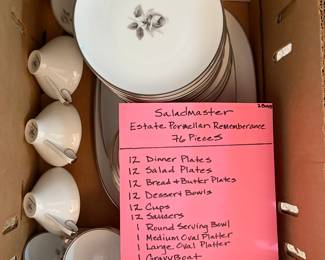 Saladmaster Estate Porcelain Rememberance 76 piece set   