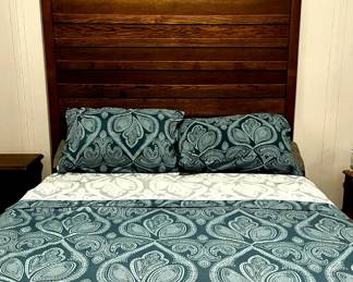 Full Size Ornate Oak Headboard and footboard