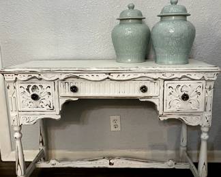 White Washed Desk Entry Table