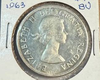 1963 Canadian Silver Dollar Coin