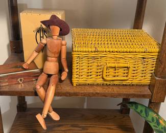 Jointed Wood Figurine Decorative Boxes