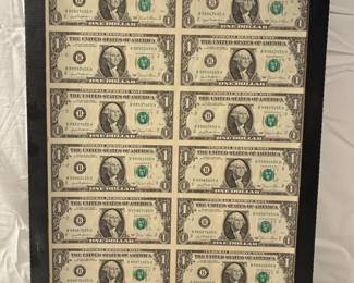 1981 Uncut Dollar Bills