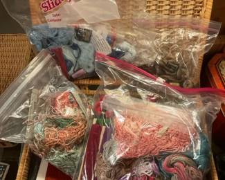 Basket Full of Embroidery Floss