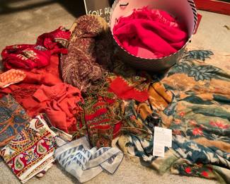 Scarves A Mix of Sizes  Shapes Mostly in Red