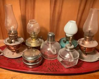 A Collection of Miniature Oil Lamps