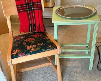 Wood Accent Chair, Side Table Other