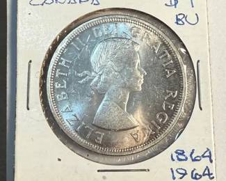 1964 Canadian Silver Dollar Coin