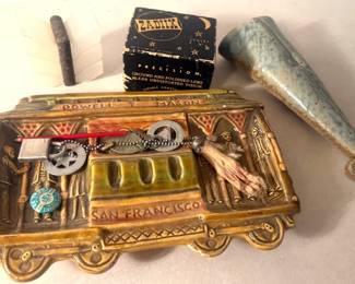 Powell Mason Streetcar Line Souvenir Ashtray, Wall Pocket,Random Trinkets  More 