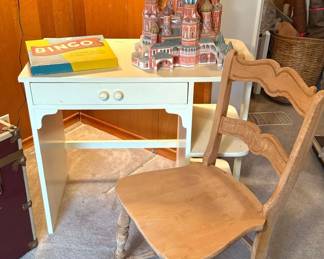 Small White Writing Desk With Chair Other Items