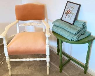 Accent Chair With Complementing Demi Lune Table