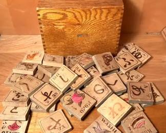 Japanese Alphabet Hiragana Wooden Learning Blocks 