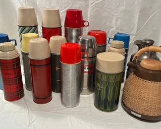 Collection of Vintage Vacuum Flasks.