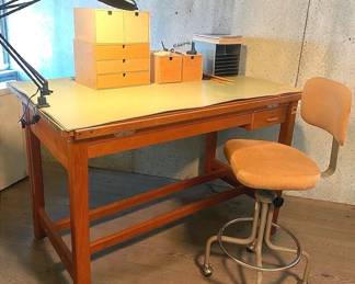 Woolsey Drafting Table, Stool, Desk Light More 