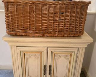French Provincial Side Table Basket Of Coffee Table Books