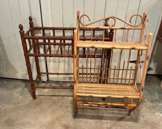 Bamboo Style Planter And Shelf