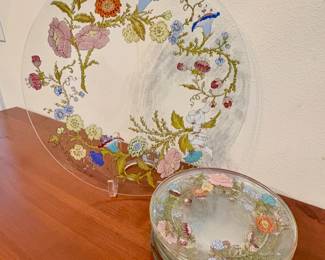 Dorothy Thorpe California Spring Flowers platter and dessert/salad plates