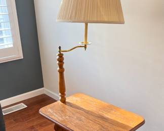 Vintage Lamp with attached lamp (soild wood)