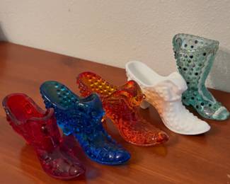 Vintage Fenton Art Glass Cat Shoes 