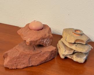 Rock Candle Holders