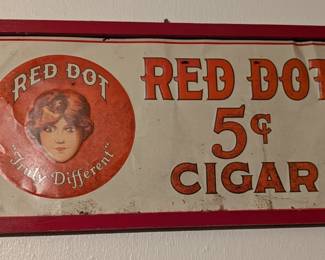 Cigar Metal Sign Red Dot