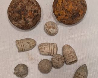 Vintage Civil War Bullets, Cannon Ball