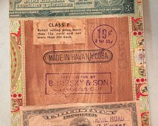 Belinda Cigar Box, 1912 Imported, San Francisco Railroad