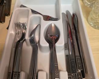 Interpur CORTINA Stainless Japan Black Textured Flatware
