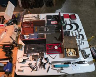 Machinist tools and gauges.