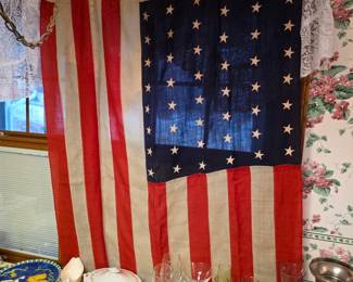 Antique 48 start American flag.