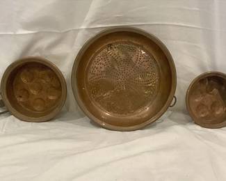 Copper Strainer And Pans