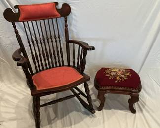 Frank S Spindle Back Rocker And Footrest 