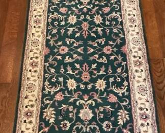 Long Green Floral Runner