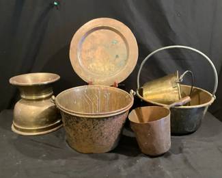Copper Pails Plate Spittoon 