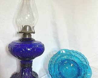 Cobalt Blue Oil Lamp And Friend 