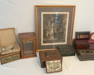 Assorted Boxes And Frame 