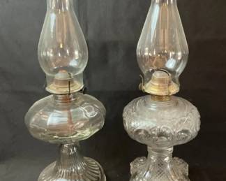 Glass Oil Lamp Duo 