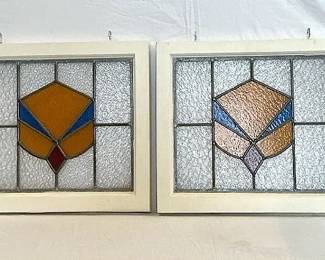 Pair Of Stained Glass 