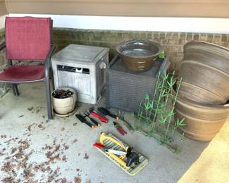 Gardening Equipment, Tools And Chairs