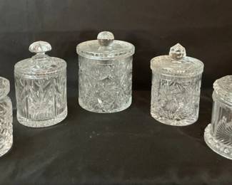 Vintage Crystal Biscuit Cookie Canisters 