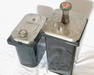 Vintage Porcelain Syrup Pump Topping Canisters