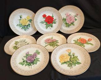 The Edward Marshal Boehm Rose Plates