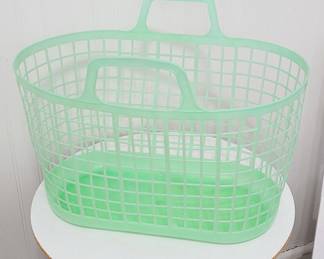 Really Great & Rare Sea Foam Green Vintage Plastic Basket