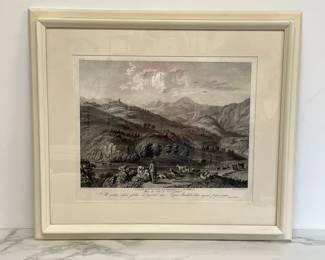 Lot 9871 Italian Engraved Print Vue de Cantalupo  Mandela
